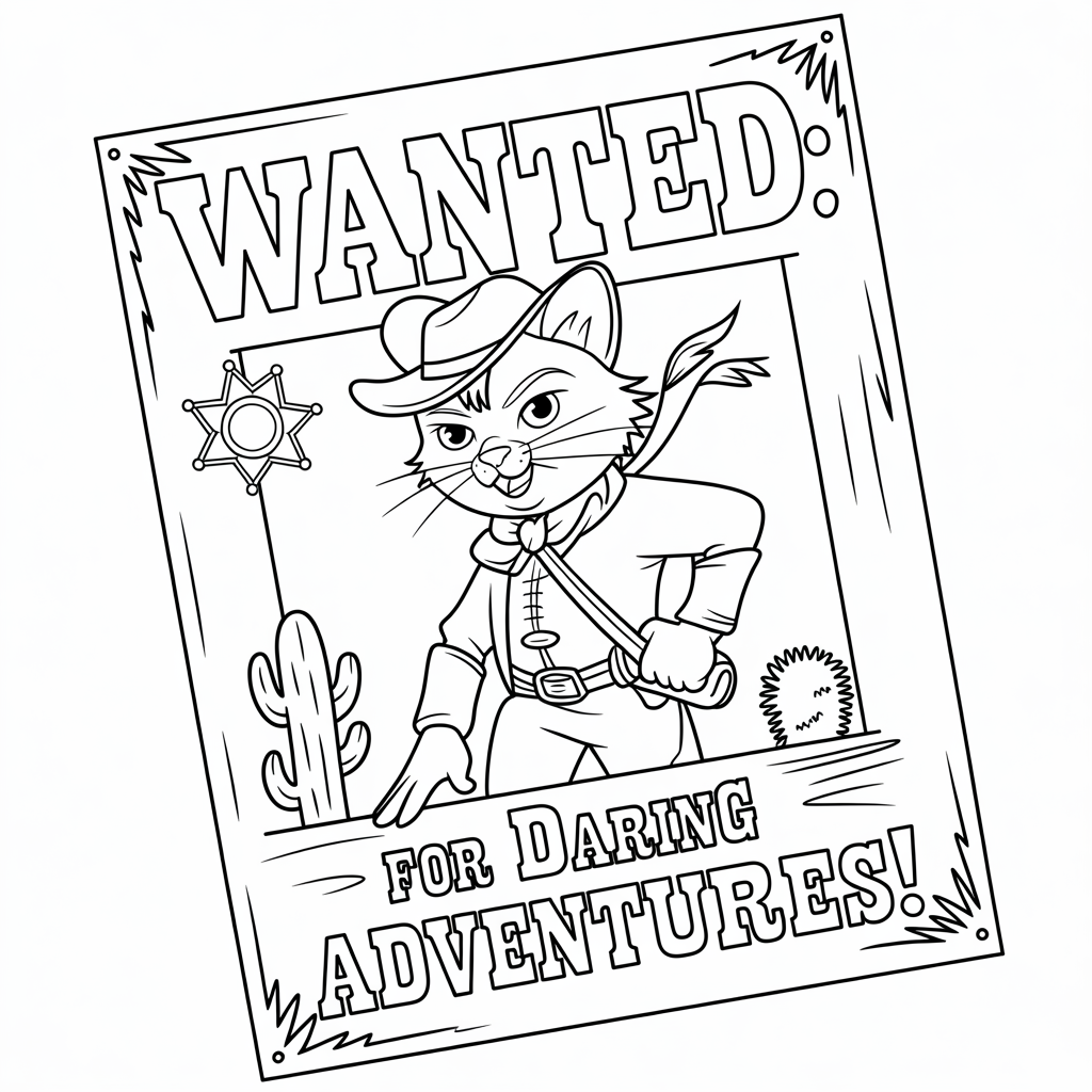 Wanted Poster Coloring Page