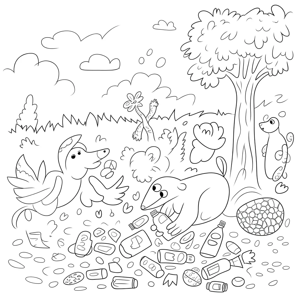 Animals Picking Up Trash