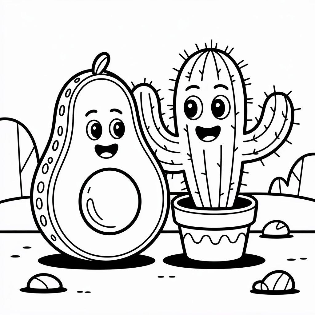Avocado and Cactus Duo