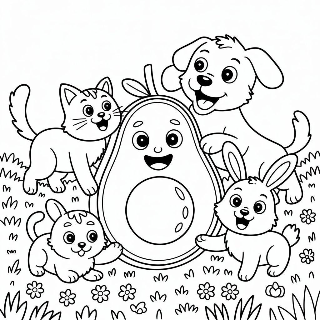 Avocado with Animal Friends