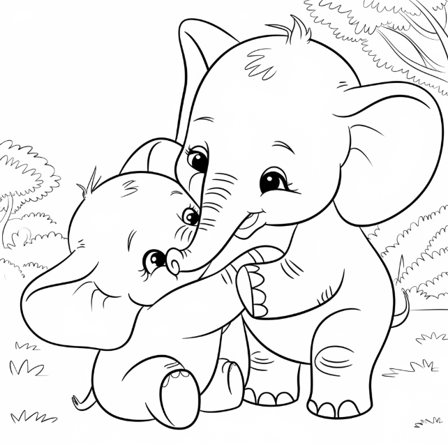 Baby Elephant Giving a Hug