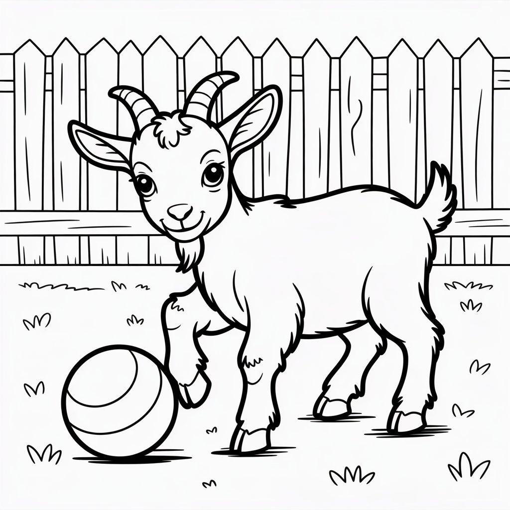 Baby Goat with a Ball
