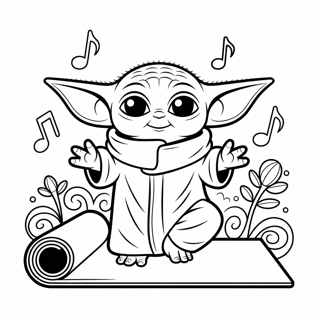 Baby Yoda Doing Yoga Poses