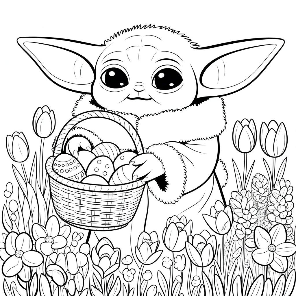 Baby Yoda Wearing Bunny Ears