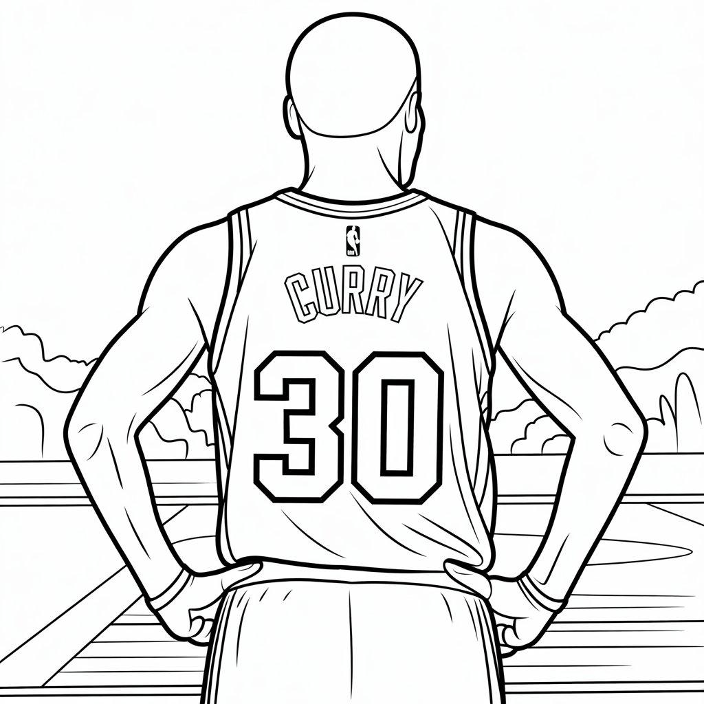 Back View Showing "curry 30" on the Jersey