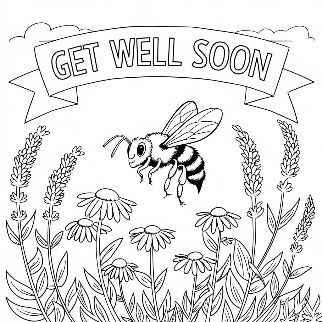 Bee Buzzing Around Healing Herbs