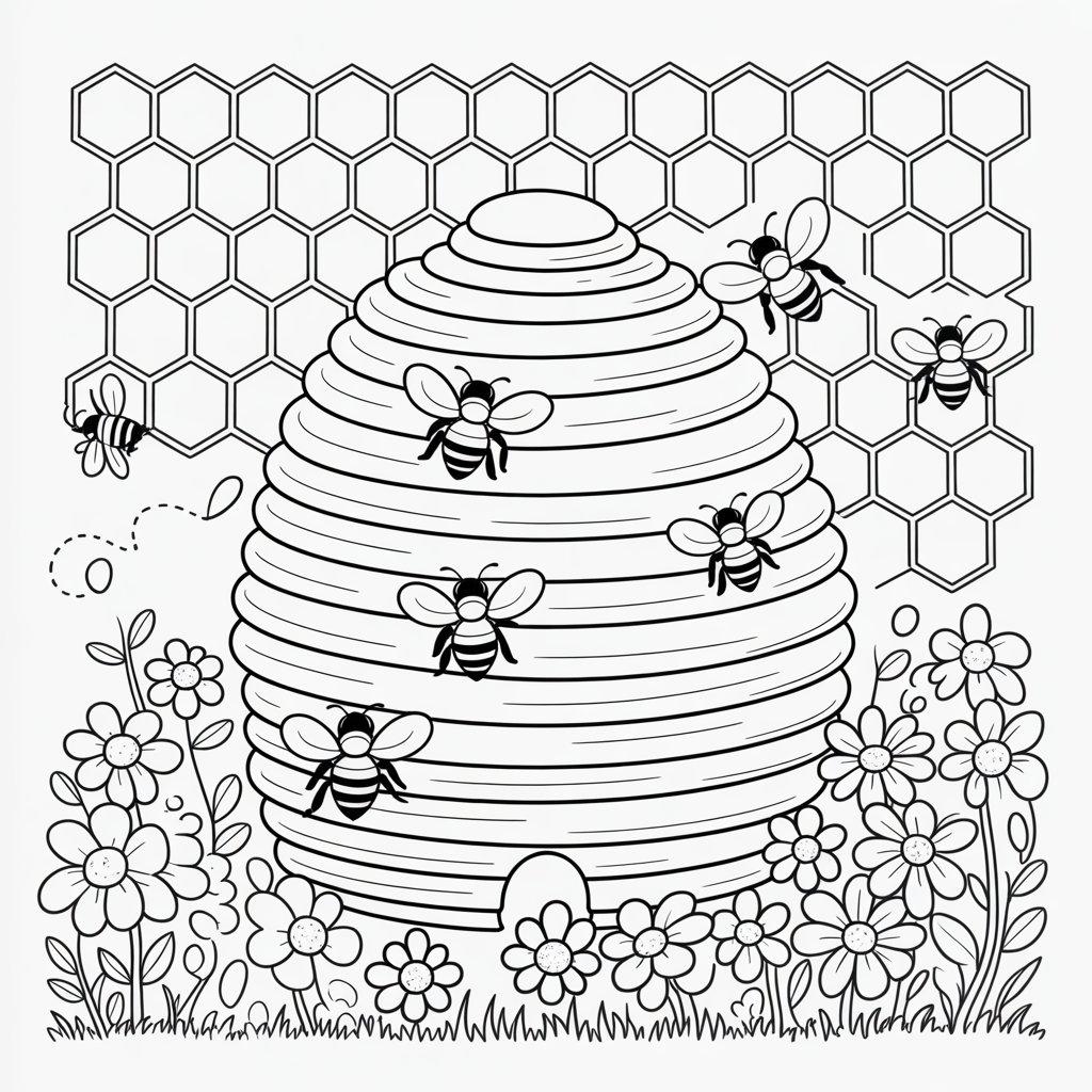 Busy Beehive and Honeycomb