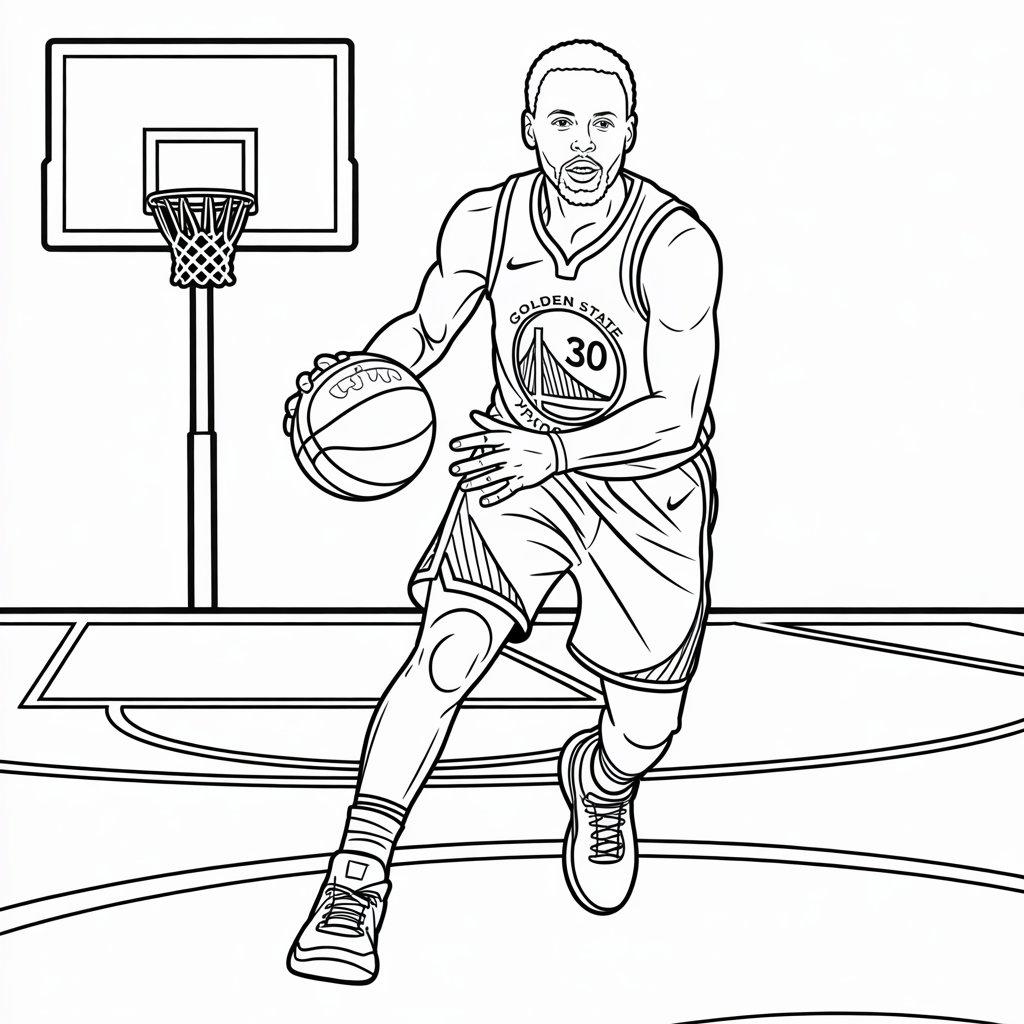 Cartoon-Style Steph Curry