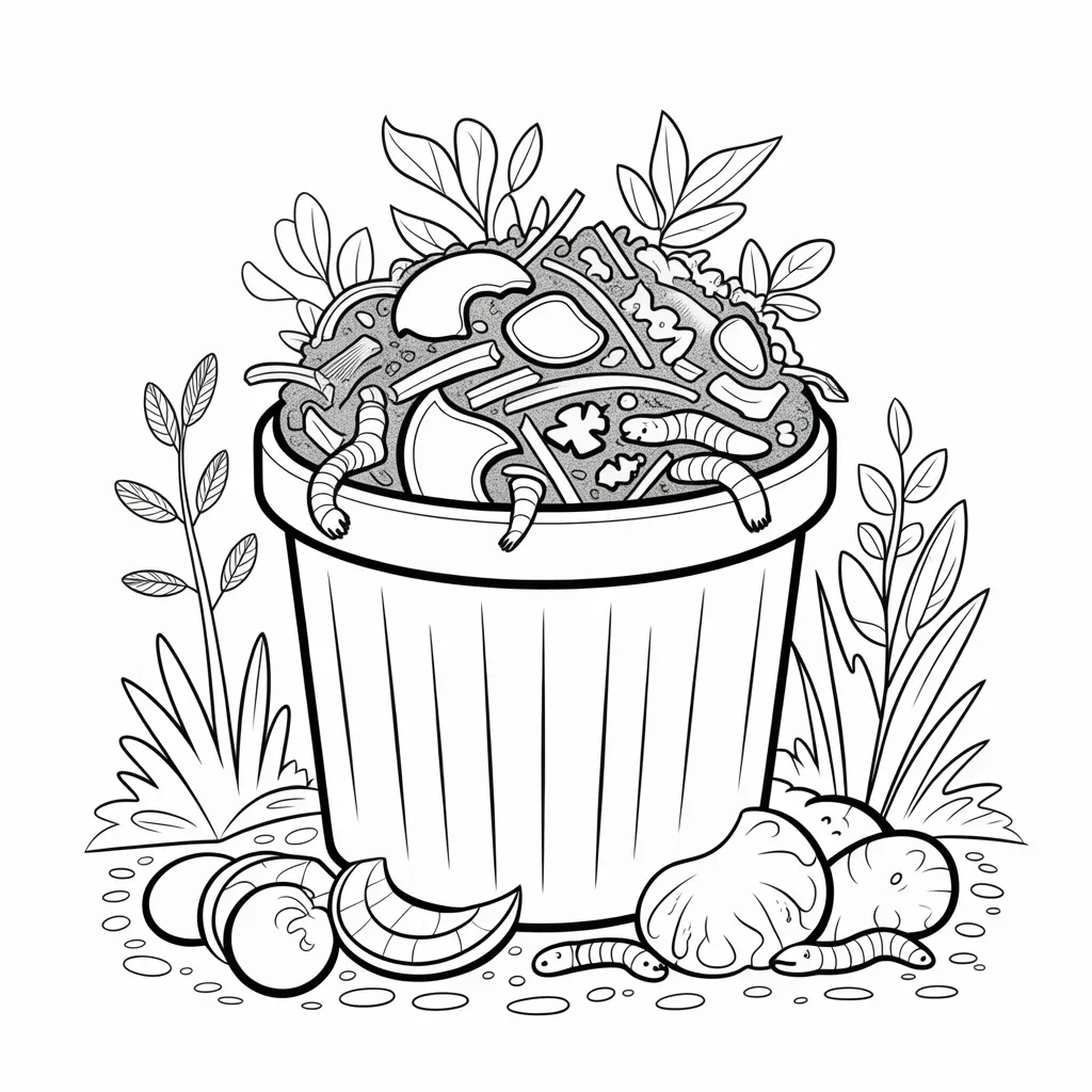 Compost Bin with Scraps