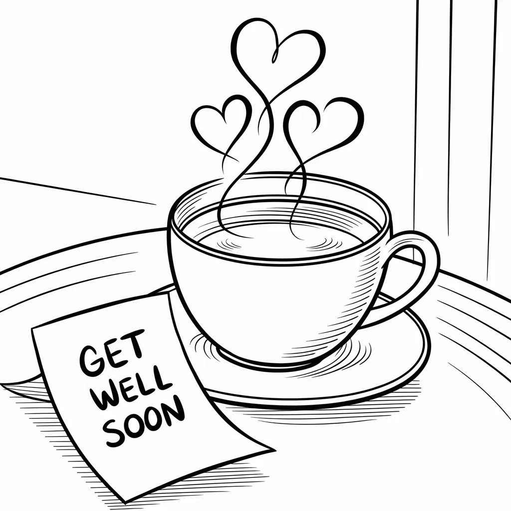 Cup of Tea with 'Sending Warm Wishes' Tex