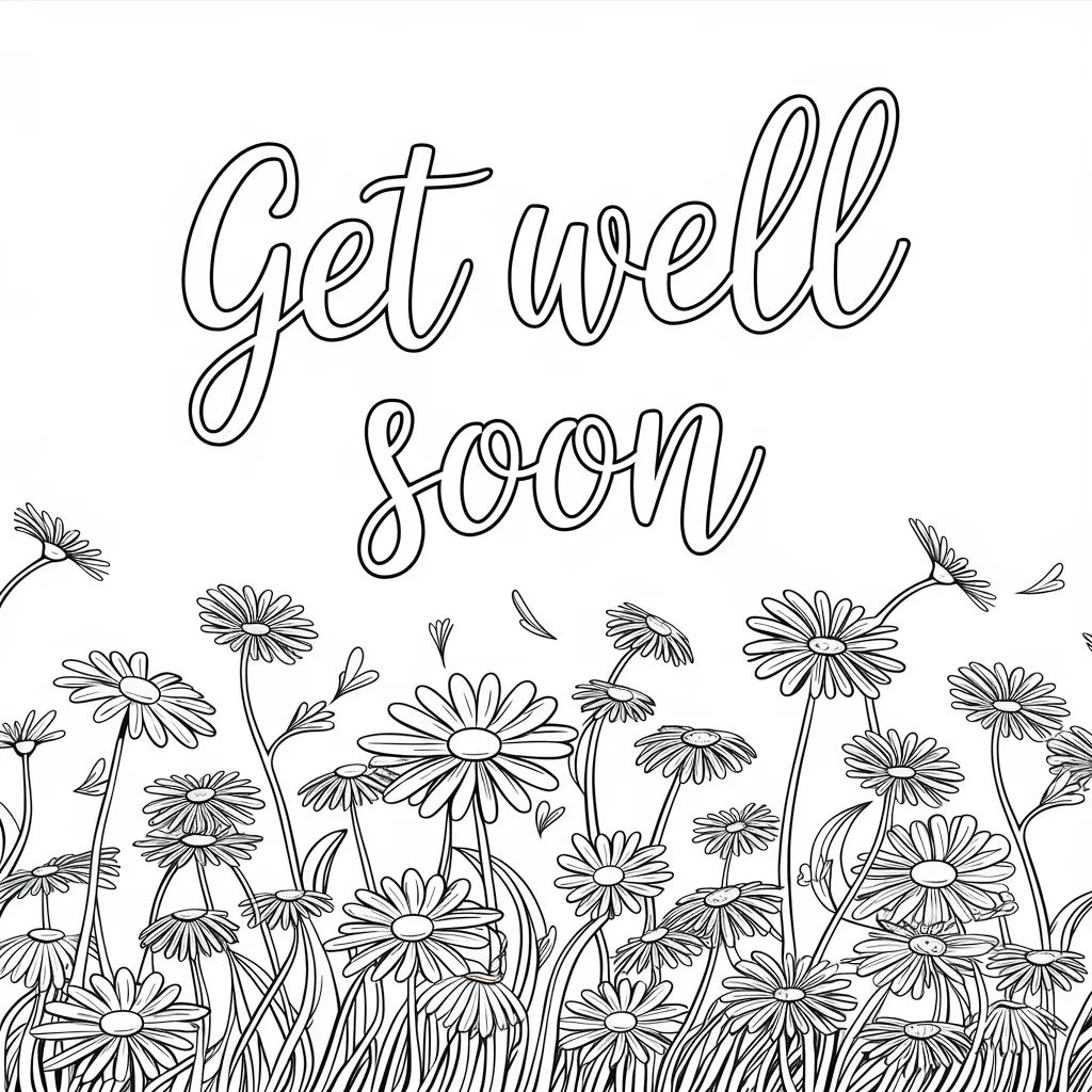 Field of Daisies with a Healing Quote