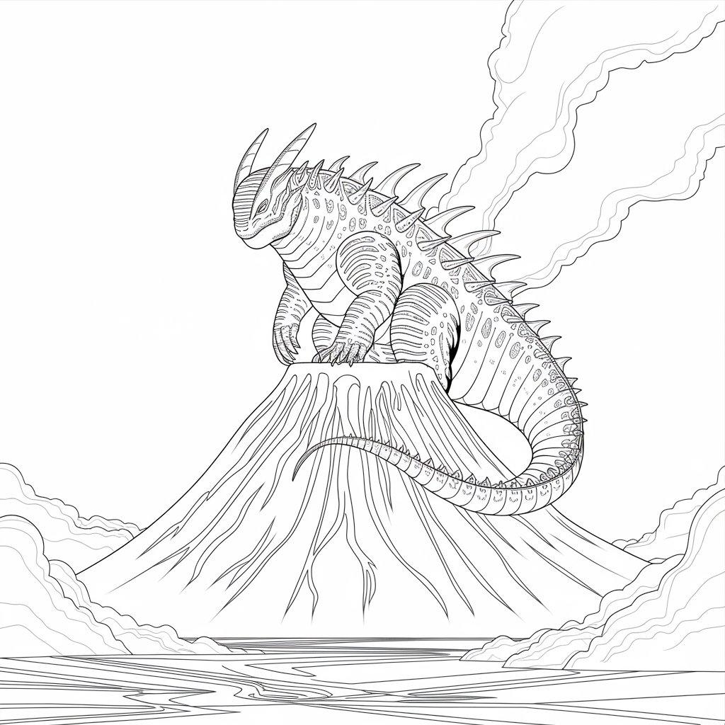 Ghidorah on a Volcano