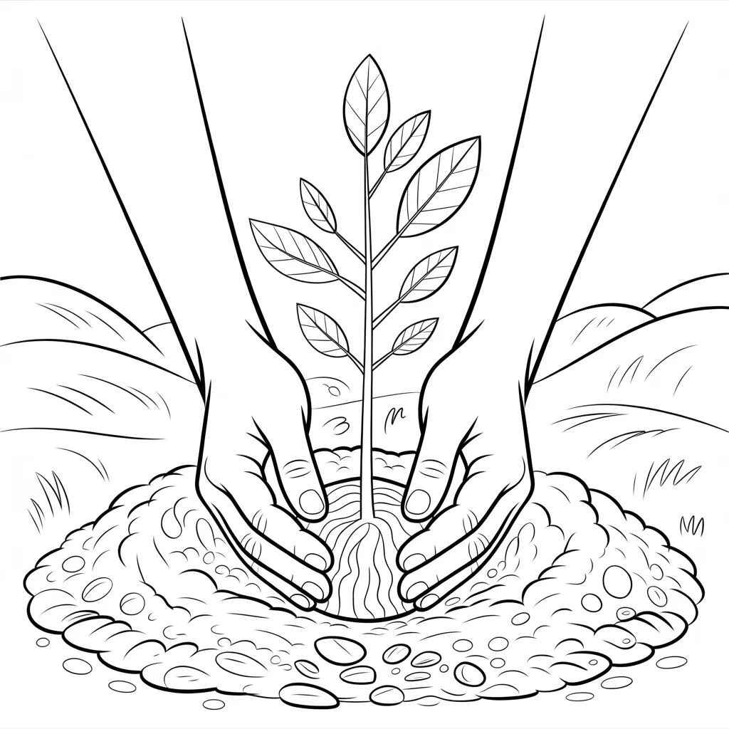 Hands Planting a Tree Sapling