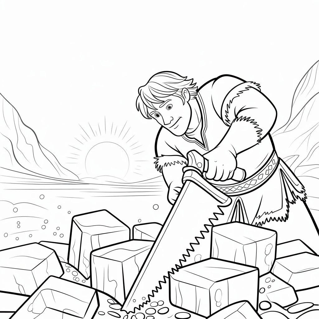 Kristoff_Gathering_Ice_Blocks_at_Dawn