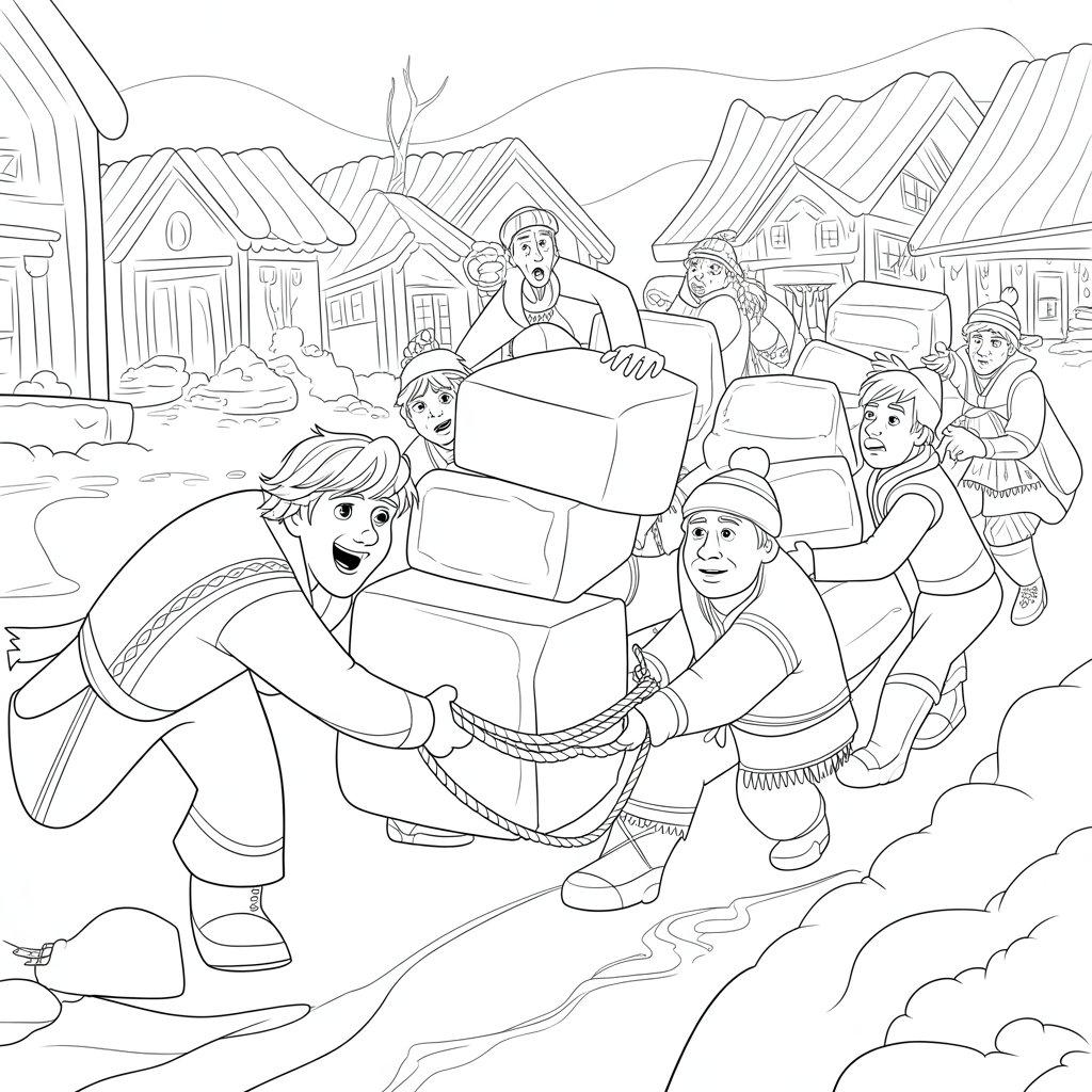 Kristoff_Helping_Villagers_Carry_Ice