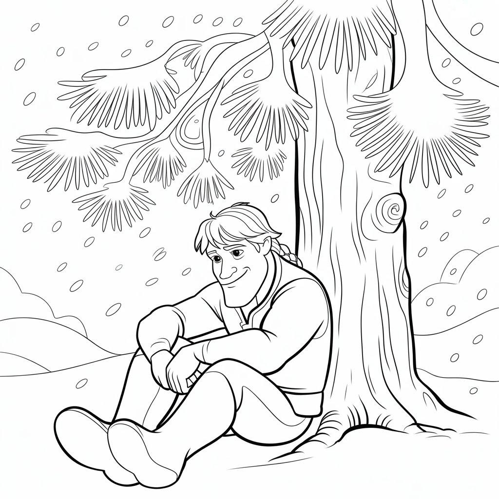Kristoff_Lost_in_Thought_Under_a_Pine_Tree