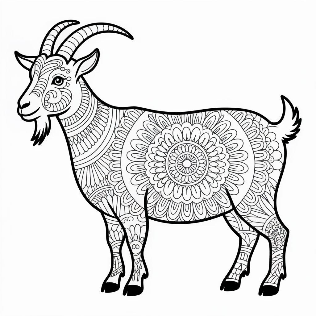 Mandala-style Goat