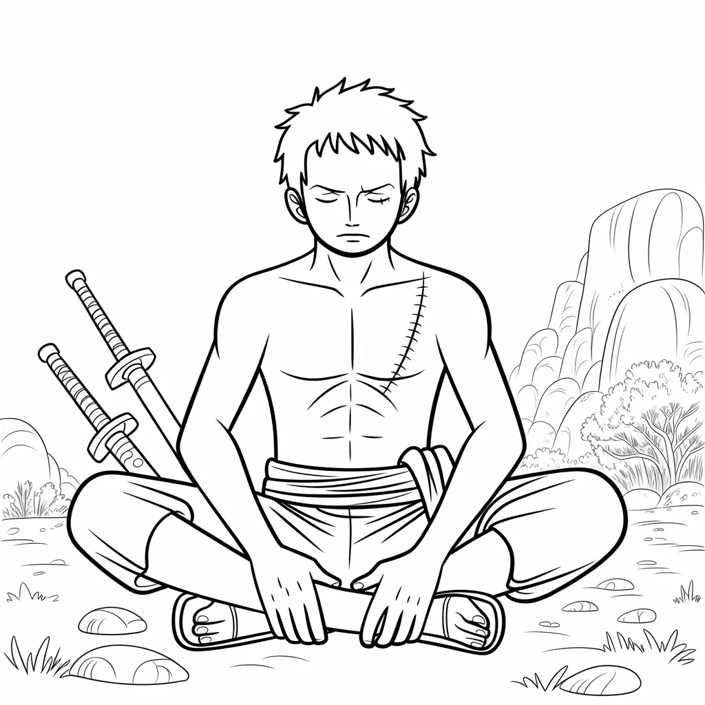 Meditating_Zoro_While_Training