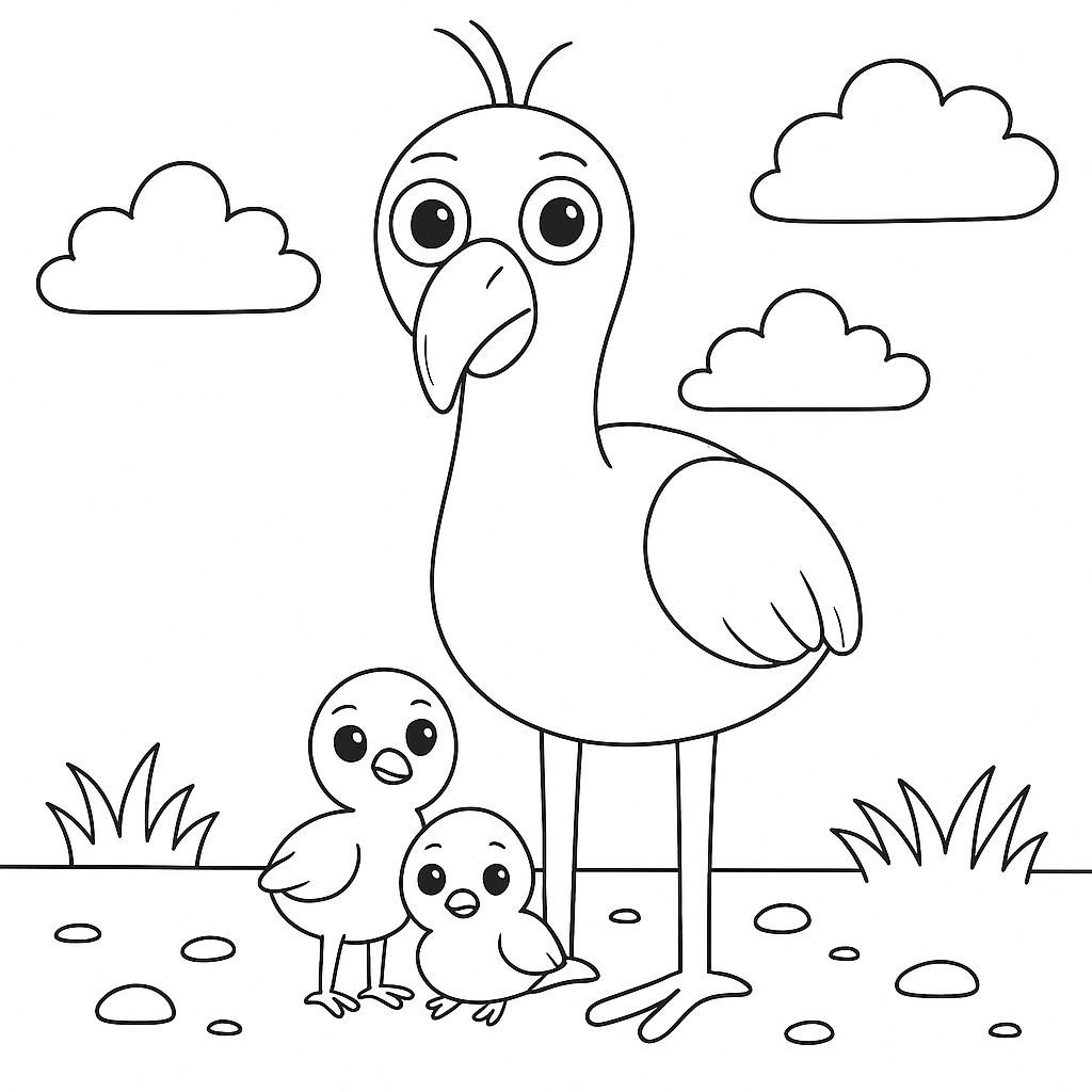 Opila_Bird_with_Chicks