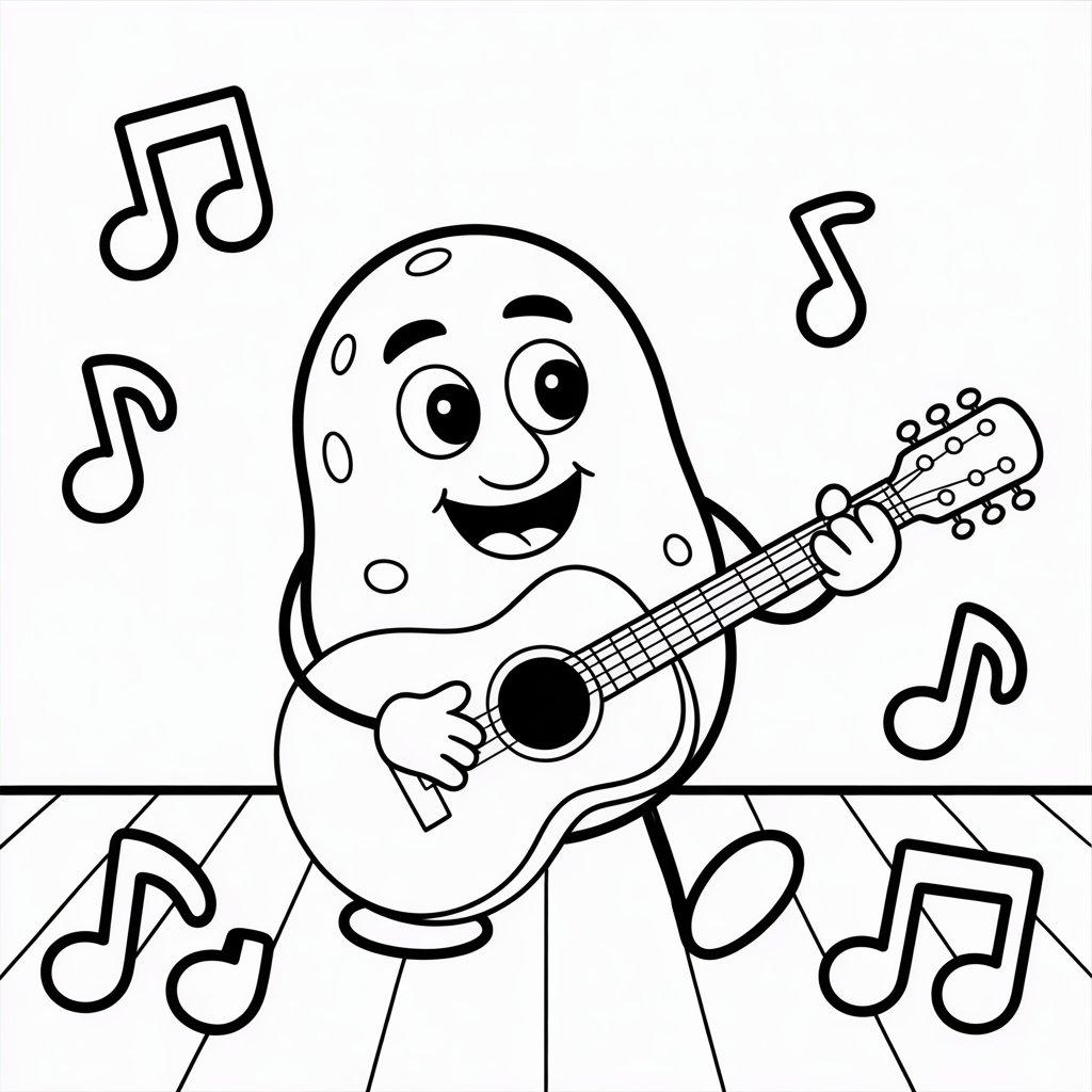 Potato Playing Guitar