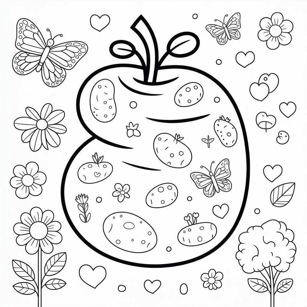 Potato Puzzle Coloring Page