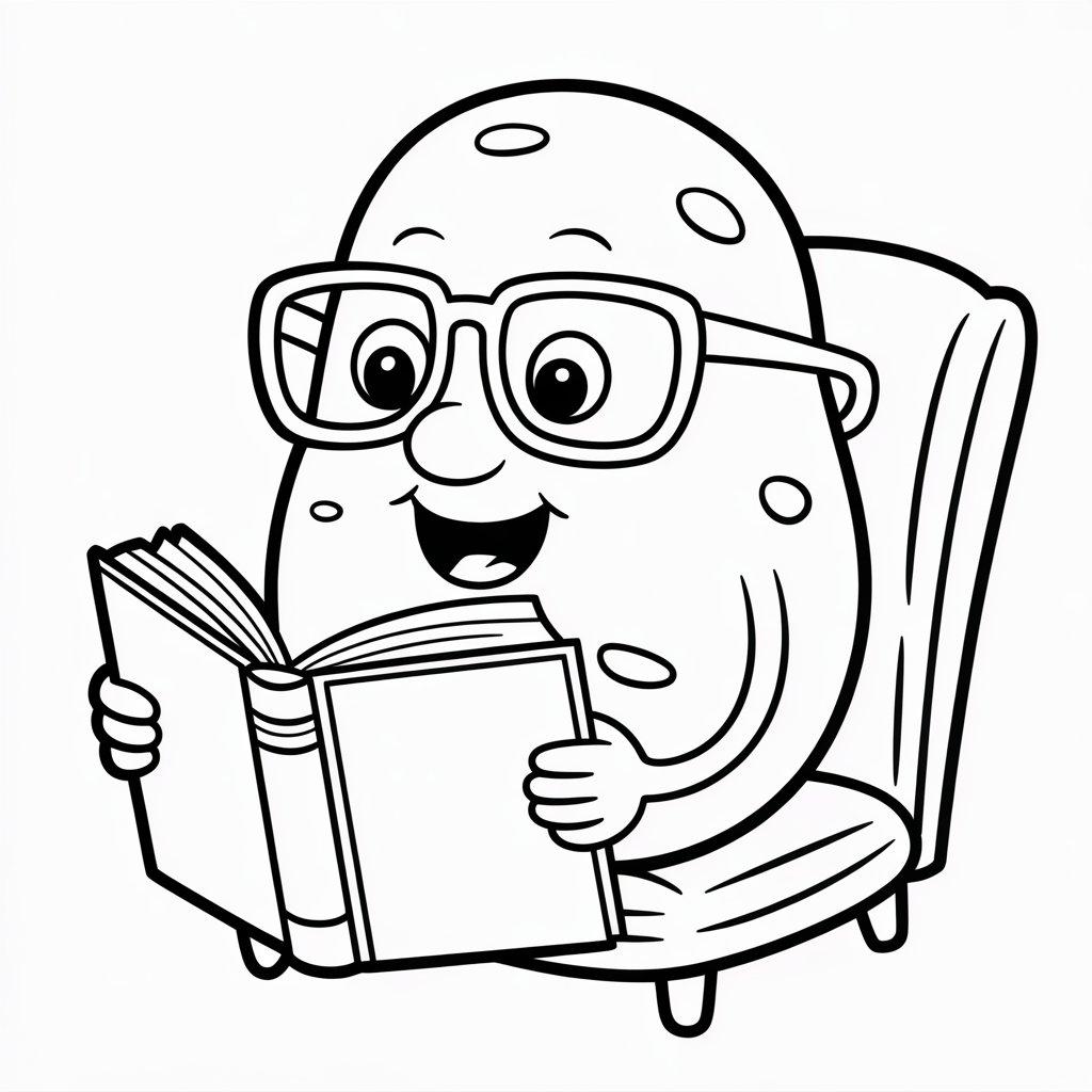 Potato Reading a Book