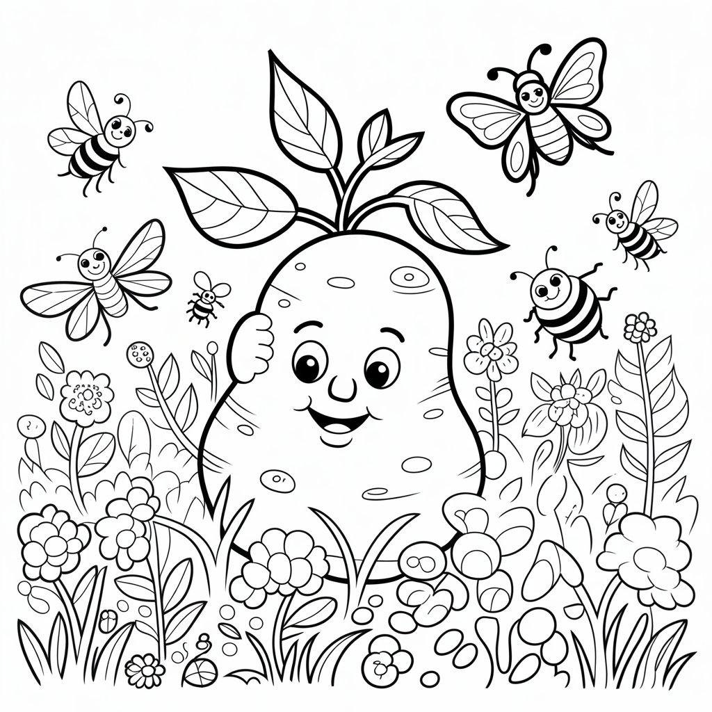 Potato Surrounded by Insects