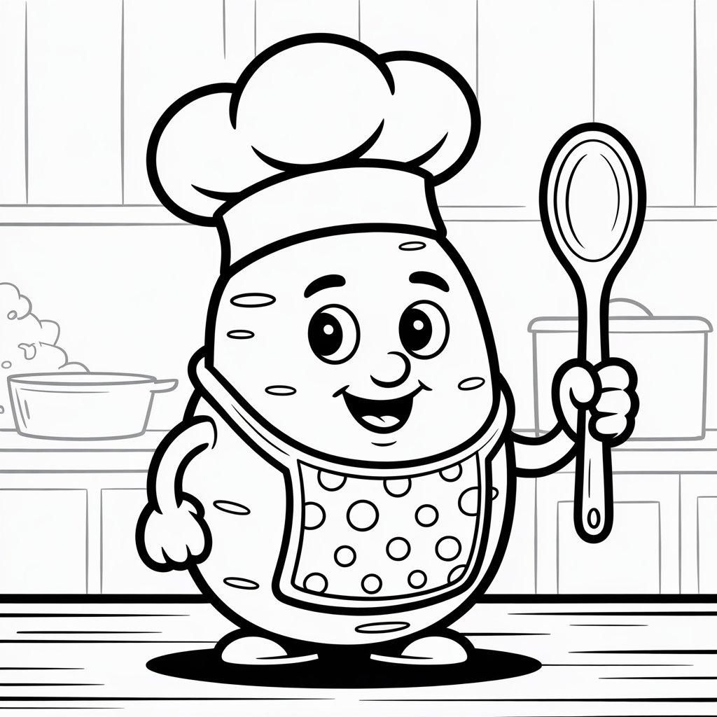 Potato Wearing a Chef's Hat