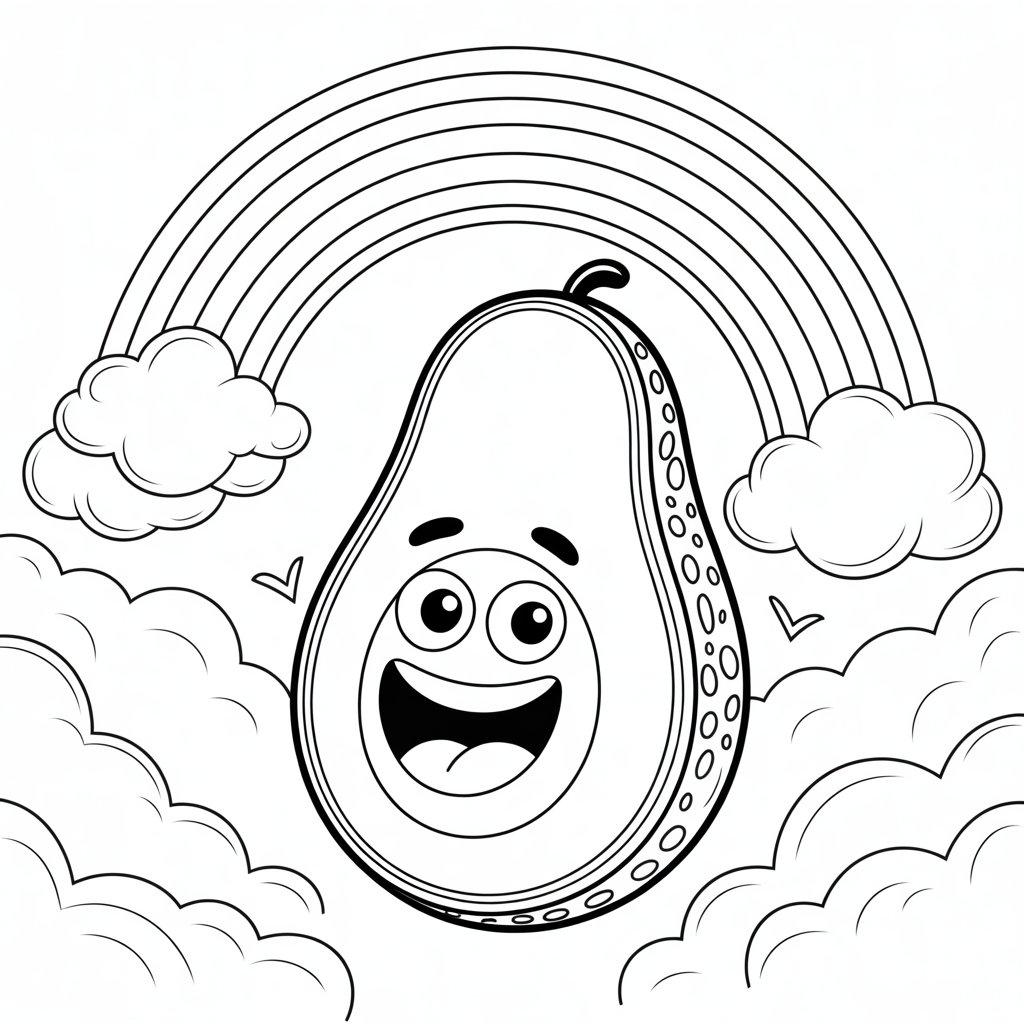 Rainbow-Themed Avocado