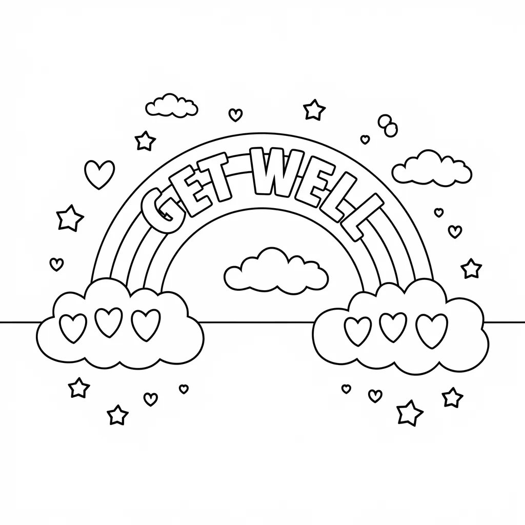 Rainbow and Clouds with Encouraging Words