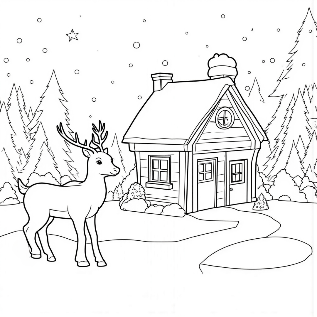 Rudolph And A Gingerbread House