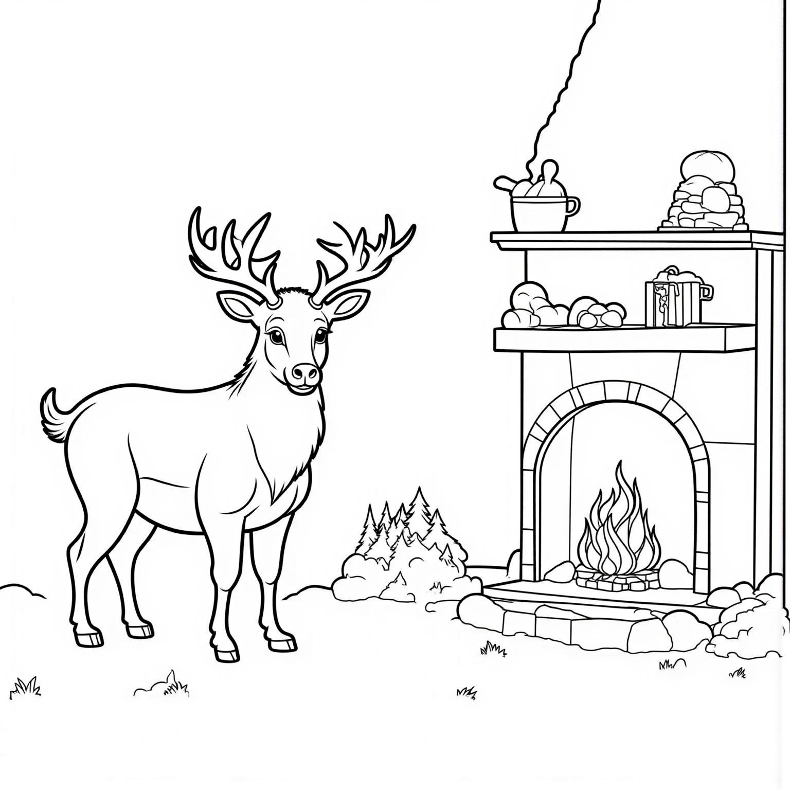 Rudolph Near Fireplace