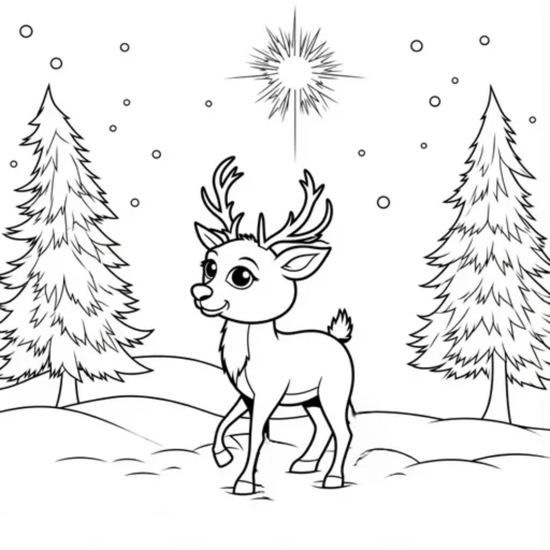 Rudolph With A Magical Christmas Star