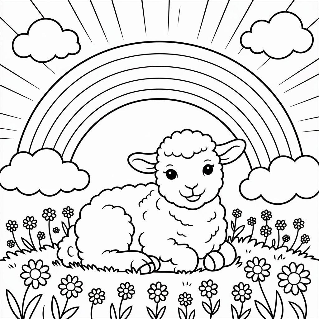 Sheep and Rainbow Day