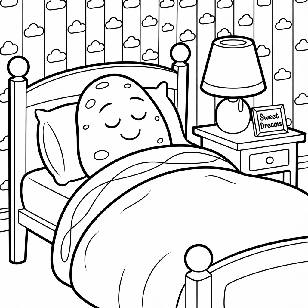 Sleeping Potato Tucked in Bed