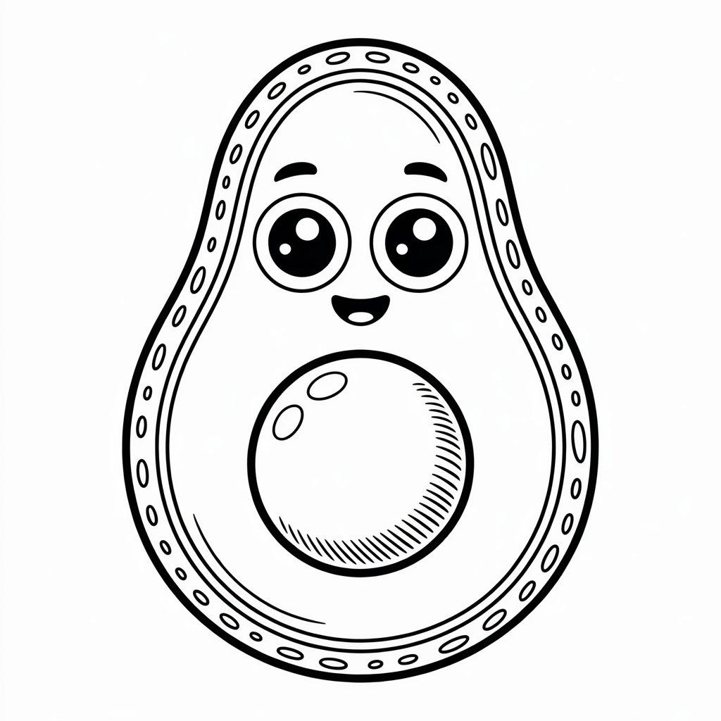 Smiling Avocado with Big Eyes