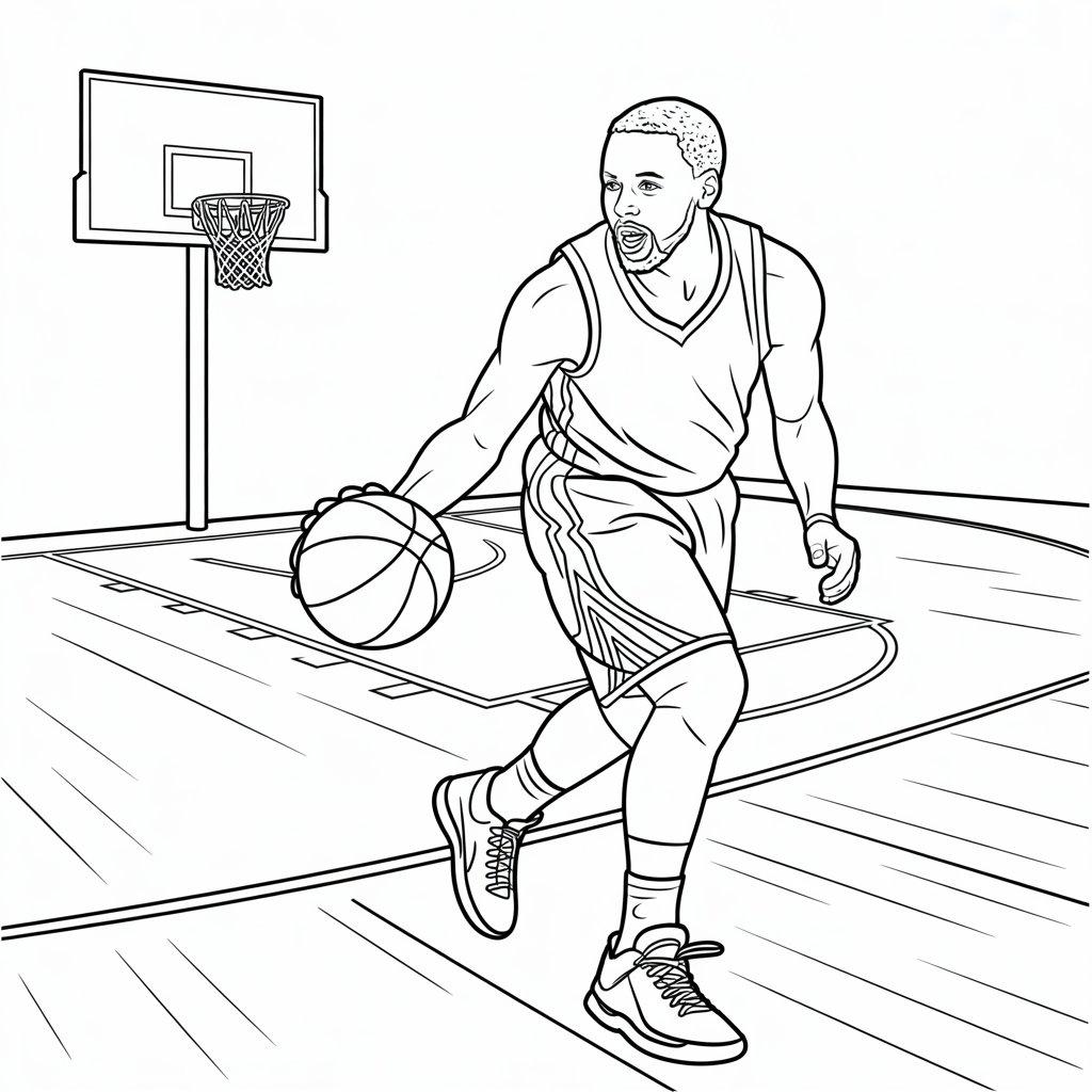 Steph Dribbling a Basketball
