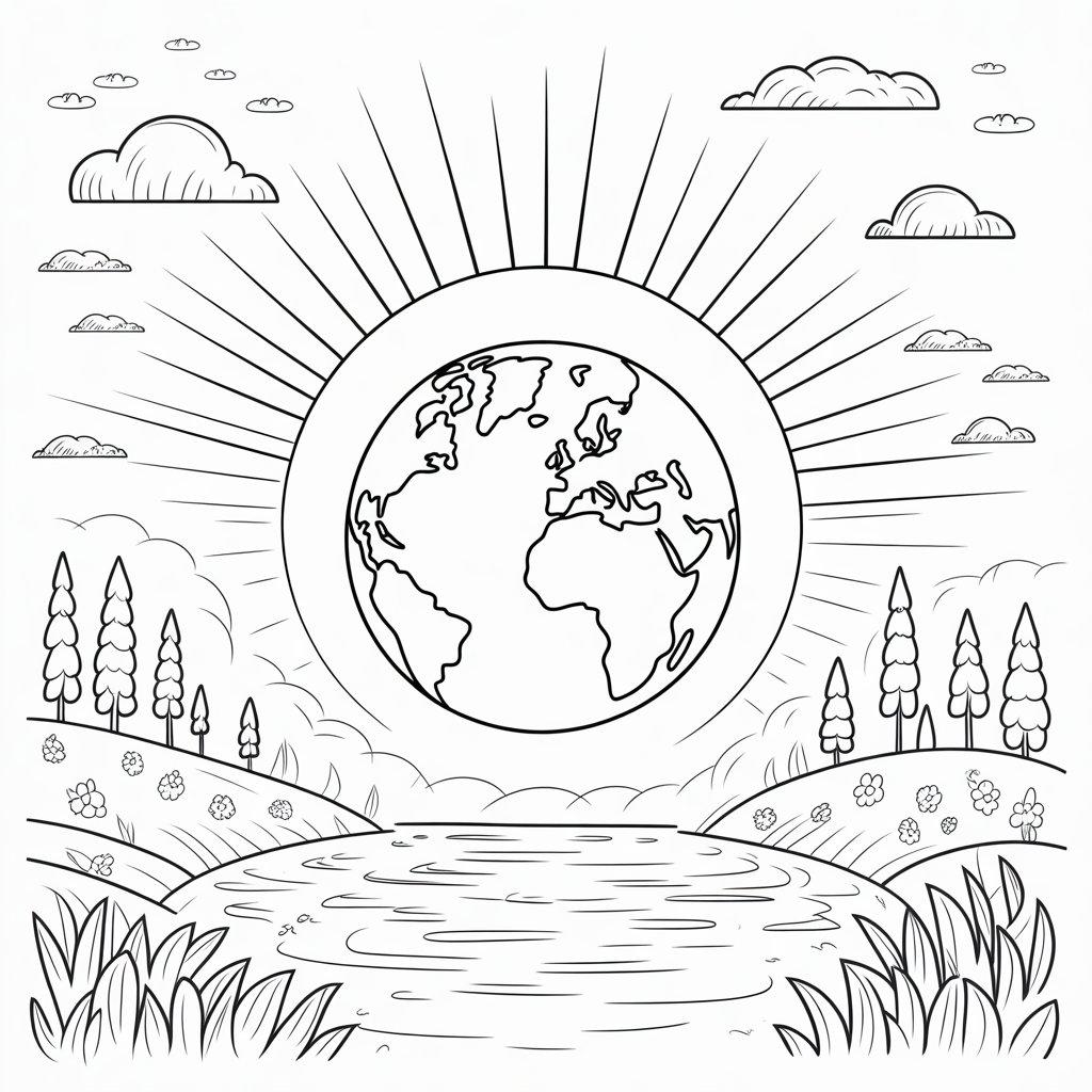 Sun Shining Over Earth