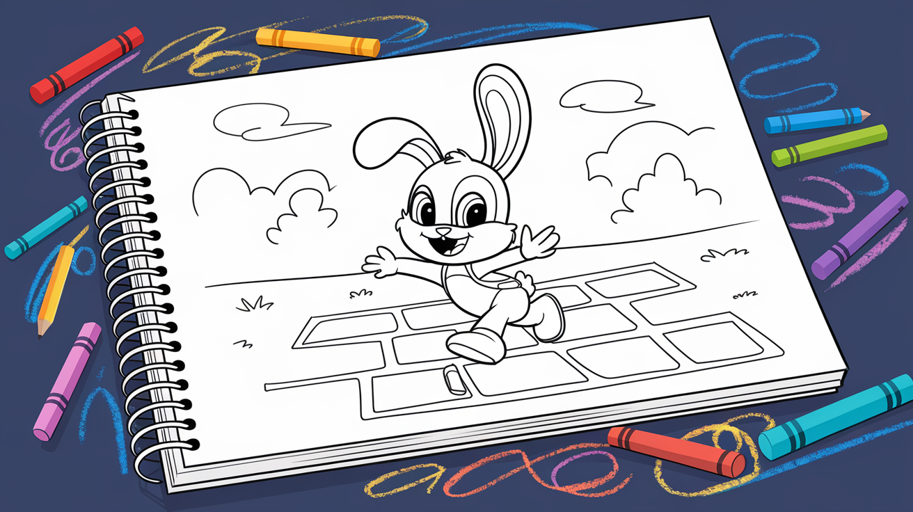 hoppy hopscotch coloring page