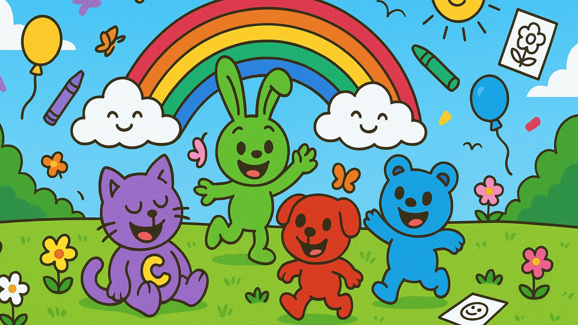 smiling critters coloring pages
